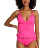 La Blanca Women's Over The Shoulder Tankini Swimsuit Top, Pop Pink Size 12 La Blanca