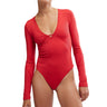 Free People Victoria Plunge Bodysuit Garnet Rose LG (Women's 12) Free People