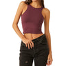Free People Clean Lines Cami Top for Women Cropped Precious Wine MD-LG Free People