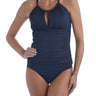 La Blanca Womens Swimsuit Women High Neck Tankini Top Indigo Dark Blue Size 16 La Blanca