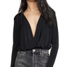 Free People Women's Turnt Thong Bodysuit, Black, L Free People