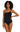La Blanca Women's Goddess Shoulder Mio One Piece Swimsuit, Black Size 6 La Blanca
