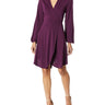 Kensie Women's Sueded Jersey Knit Wrap Dress, Aubergine, M kensie