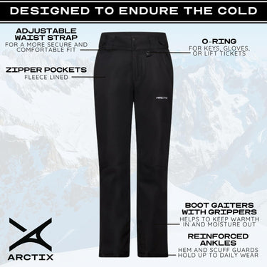 Arctix Women's Insulated Snow Pants, Black, 2X Arctix
