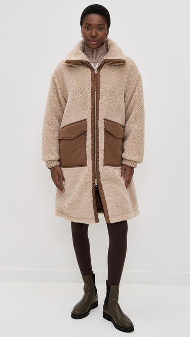 Varley Women's Theia Reversible Coat, Light Taupe/Cocoa Dust, L