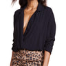 Free People Women's Elsa Bodysuit, Black, Large Free People