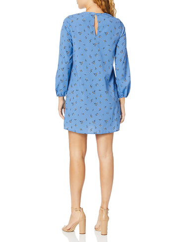 Kensie Women's Forget Me Not Floral Dress, Crisp Blue Combo, X-Large kensie