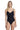 Gottex Women's Draped Panel V-Neck One Piece Swimsuit, Lattice Black, 16 Gottex