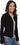 Liverpool Women's Classic Button Front Jacket in Powerflex Knit Denim, Black, L Liverpool