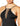Hobie Women’s Junior High Neck Strappy Front Swimsuit Swimwear, Black, Small Hobie