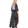 Tribal 3/4 Sleeve High-Low Wrap Dress Navy MD Tribal