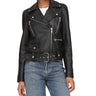 Avec Les Filles Womens Genuine Leather Belted Biker Jacket Black Small Avec Les Filles