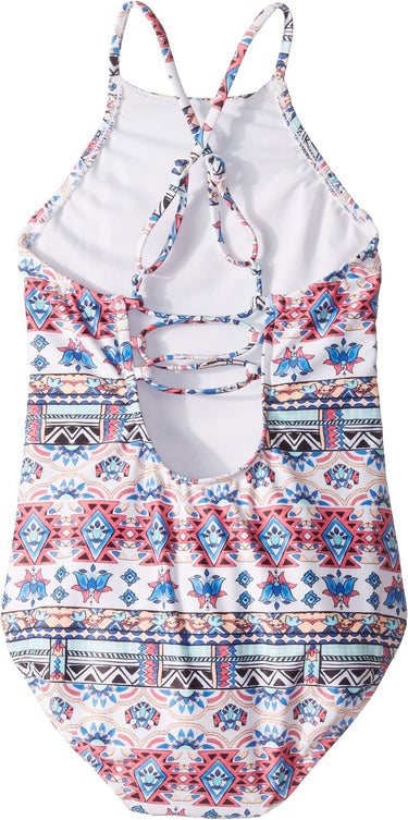 Seafolly Big Girl's High Neck Tank One Piece Swimsuit with Criss  Multi, 16
