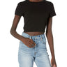 BCBGeneration Women's Short Sleeve Loose Crop Top T Shirt, Optic White, Small BCBGeneration