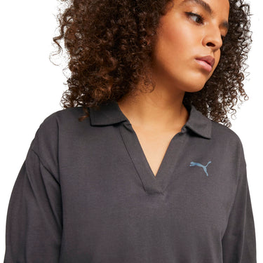 PUMA Women's Better Sportswear Long Sleeve Polo, Flat Dark Gray, X-Large PUMA