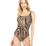 Gottex Panthera Square Neck Woman One Piece Animal Print Size 8 Gottex