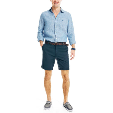 Nautica Men's Classic Fit Flat Front Chino 8.5" Deck Shorts True Navy Size 42W
