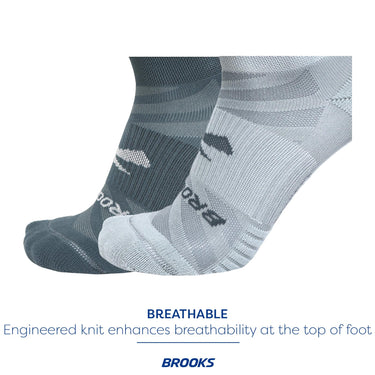 Brooks Ghost Lite Crew Socks, Running Socks with Arch Support, 2-Pack M