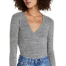 Madewell Wrap Thong Bodysuit Heather Smoke MD Madewell