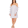 CeCe Kellan - Off Shoulder Tie Sleeve Marina Blue 10 CeCe