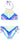 HOBIE Big High Neck Halter Top and Side Tie Bikini Bottom Set Royal Size 14 Hobie