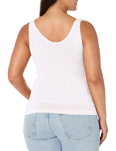 Yummie womens Tank Shapewear  Top, White, 1X-2X US