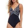 Profile by Gottex Soiree V Neck One Piece Black/White size 8 Profile by Gottex