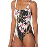 Amalfi Coast Square Neck Womans One Piece Multi Black  size 10 Gottex
