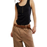 Free People Womens Care Bryson Henley Tank Black Small Free People