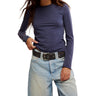 Free People Womens Nova Tee Long Sleeve Peacoat M Free People