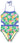 Hobie Girl'sCutout One Piece Swimsuit Multi Size 14 Hobie