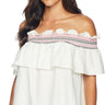 CeCe Off The Shoulder Ruffled Top with RIC Rac Trim New Ivory XS CeCe