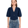 Madewell, Womens, Mixy V-Neck Puff Tee, Midnight Navy, Small Madewell
