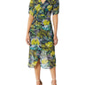 Sam Edelman Women's Long Sleeve Tropical Patterned Wrap Dress, Green Multi, 6 Sam Edelman