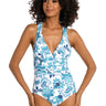 La Blanca Women's Multi Strap Cross Back One Piece Swimsuit, Emerald Sun Size 10 La Blanca