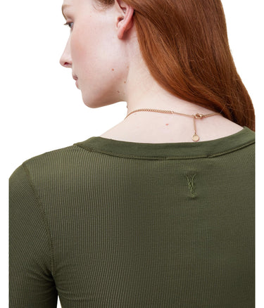 AllSaints Women's Top Bec Ls Tee Grape Leaf Green L
