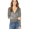 BCBGeneration Low V-Neck Bodysuit TOM1259001 Gold SM (US 4-6) BCBGeneration