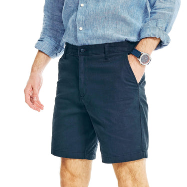 Nautica Men's Classic Fit Flat Front Chino 8.5" Deck Shorts True Navy Size 42W