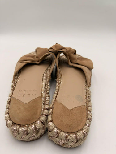 Alex + Alex Women’s Tan Suede Bow Espadrille Platform Slide Sandals Size 10