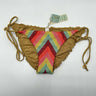 Luli Fama Woman’s side-tie Swim bikini bottoms Metallic Gold Multicolor Size XL Luli Fama