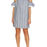 NWT Cece Indigo Sky Off The Shoulder Embroidered Shift Dress Women’s Size 2 CeCe