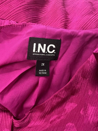 I.n.c. Surplice-Neck Blouse, Fuschia Pop Size 2X