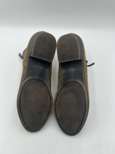 Sugar Brown Faux Leather Double Zipper Low Heel Ankle Booties Womens 10 Sugar