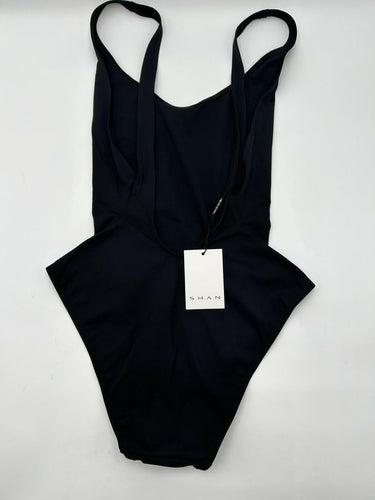 SHAN black scoop-neck one-piece Black Backless swimsuit Womans Size 12 Scoop