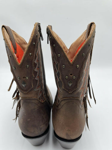 Durango Crush Women's Roasted Pecan Fringed Western Boots Size 9.5M