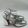 Women’s Christian Louboutin silver metallic strappy sandals Size 38 Christian Louboutin