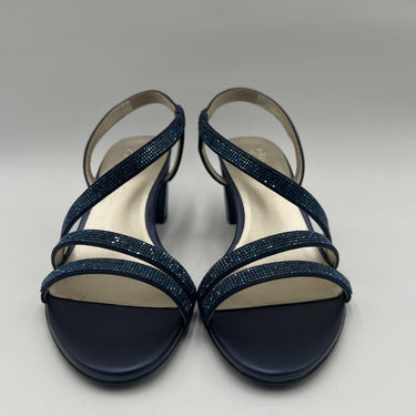 NAT Naturalizer Vanessa Navy Microfiber Dress Heeel Sandals Size 7.5 M Naturalizer