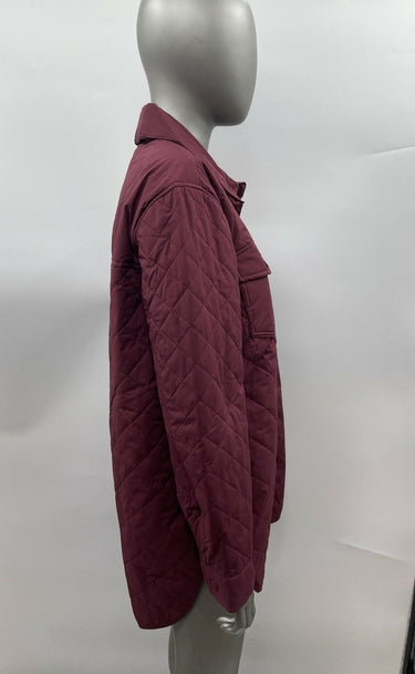 NWT Mondetta Outdoor Project women's long quilted button-up jacket Wine Size S MONDETTA