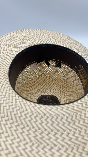 Resistol Natural Straw Cowboy Hat Vented Open Crown Wide Brim Long Oval  6 7/8 Resistol