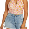 BP. Top Women'S Sally Retro Floral Print V-Neck Halter Size 1X BP.